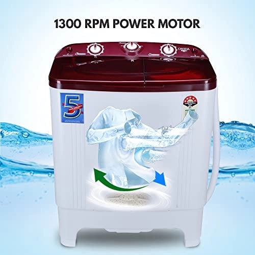 ONIDA 6.5 kg 5 Star Semi Automatic Top Load Red (S65TR)