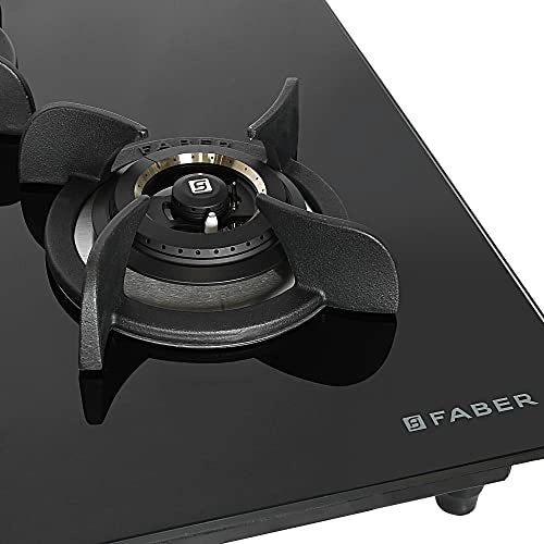 Faber Hob/Hobtop 4 Brass Burner Electric Auto Ignition, Glass Top (HOB ULTIMA PLUS HT904 CRS BR CI AI) - Black, 90 cm