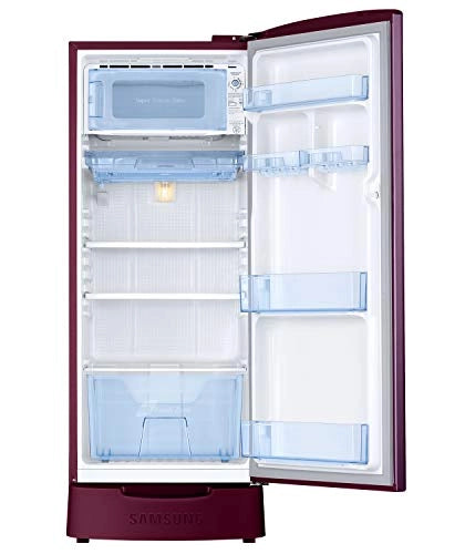 Samsung 192 L 3 Star inverter Direct Cool Single Door Refrigerator (RR20A282YCR/NL, Camellia Purple, Base stand drawer)