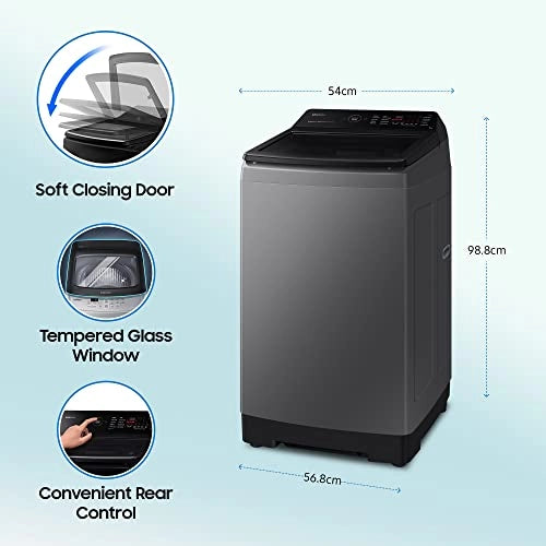 Samsung 9 Kg WiFi Enabled Inverter 5 Star Fully-Automatic Top Load Ecobubble Washing Machine (WA90BG4542BDTL, Dark Gray)