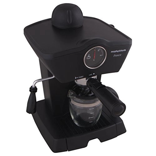 Morphy Richards New Europa 800-Watt Espresso and Cappuccino 4-Cup Coffee Maker (Black)