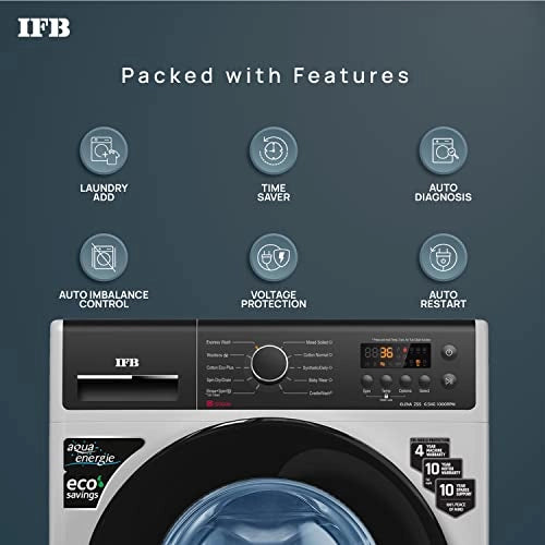 IFB 6.5 Kg 5 Star Front Load Washing Machine 2X Power Dual Steam (ELENA ZSS 6510, Silver & Black, Hard Water Wash)