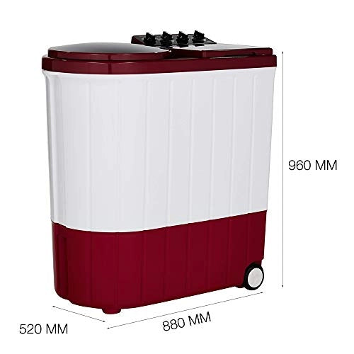 Whirlpool 9 Kg Semi-Automatic Top Loading Washing Machine (ACE XL 9,0, Coral Red, 3D Scrub Technology)
