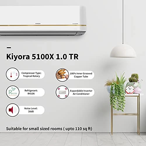 Hitachi 1 Ton 5 Star Inverter Split AC , White