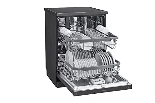LG 14 Place Settings Wi - Fi Dishwasher (DFB424FM, Matt Black, Adjustable racks)