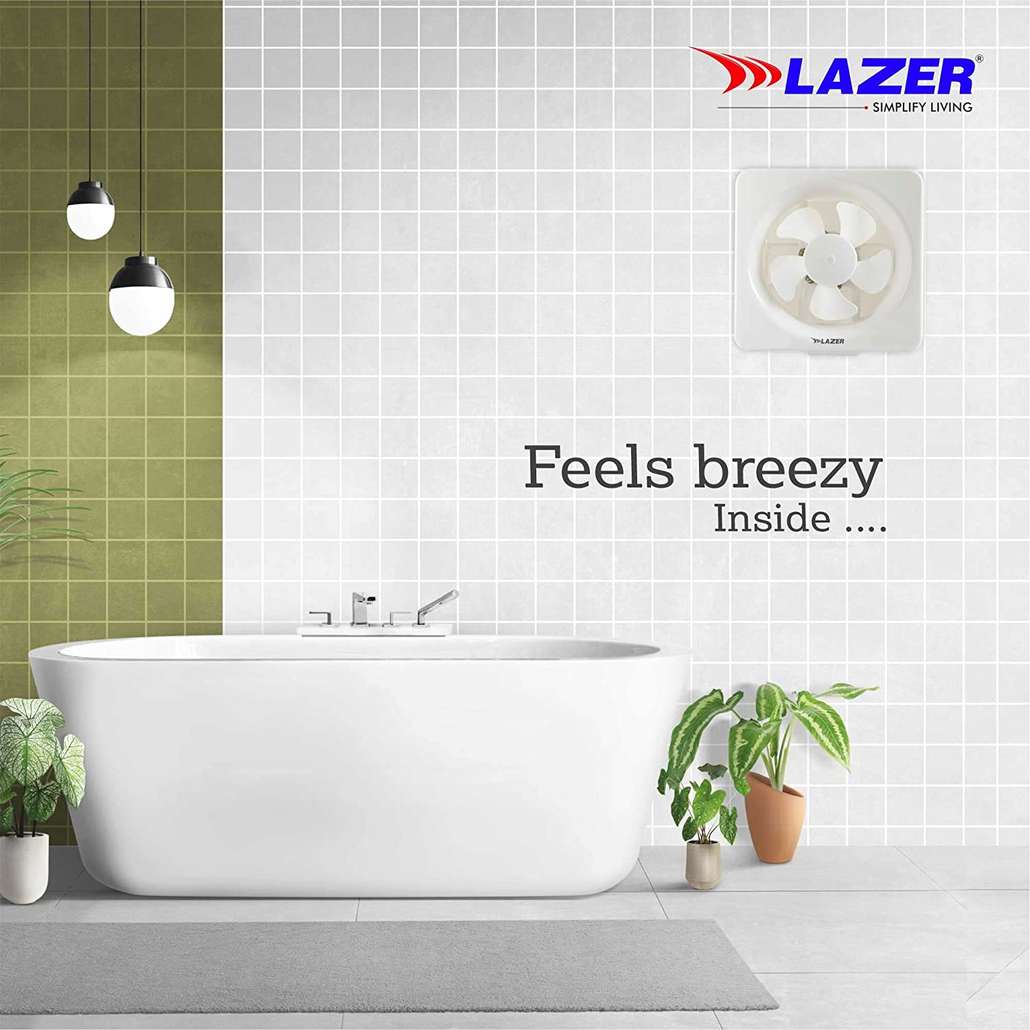 Lazer Exotica 200MM Ventil Air NS Exhaust Fan (White)