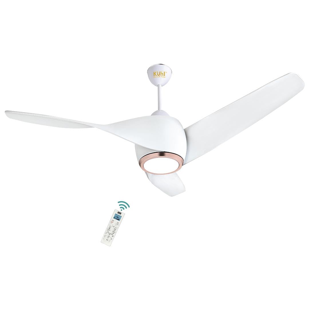 KUHL Twist L3 1320 mm 65% Power Saving BLDC Ceiling Fan | BEE 5 Star Rated & ISI Marked | High Air Flow | 5 Year Warranty on Motor By Brand | Free Installation | White