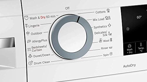 Bosch 10Kg/6Kg Inverter Washer Dryer (WNA254U0IN, In Built Heater, Large LED Display,Eco Projection, White Colour)