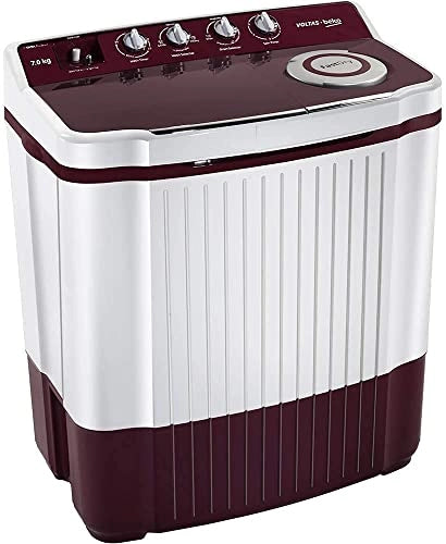 Voltas Beko 7 Kg Semi-Automatic Top Loading Washing Machine (WTT70ALIM, Burgundy Qpaque)