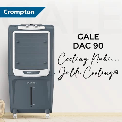 Crompton Gale DAC Desert Air Cooler- 90L, with Honeycomb pads, Grey, (ACGC-GALEDAC90)
