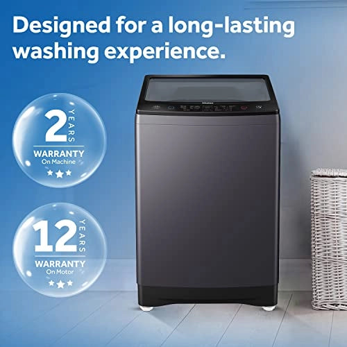Haier 8 Kg 5 Star Rating Fully Automatic Top Load Washing Machine (HWM80-H826S6, Black)