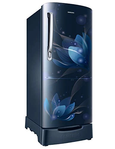Samsung 192 L 2 Star Direct Cool Single Door Refrigerator (RR20A281BU8/NL, SAFFRON BLUE, Base stand drawer)