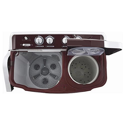 LG 8 Kg 5 Star Semi-Automatic Top Loading Washing Machine (P8030SRAZ, Burgundy, Collar Scrubber)