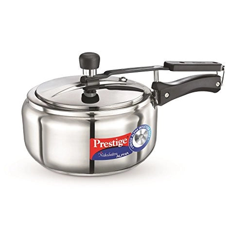 Prestige Nakshatra Alpha Stainless Steel Pressure Cooker, 3.5 Litres, Silver