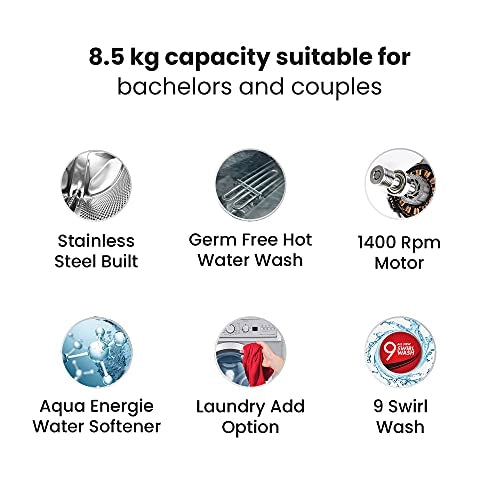 IFB 8.5 kg 5 Star Fully-Automatic Front Loading Washing Machine (EXECUTIVE PLUS VX ID, White, In-Built Heater, 4D Wash technology)