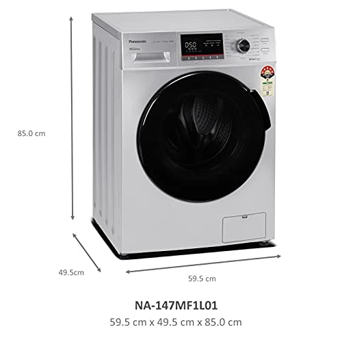 Panasonic 7 kg 5 Star Inverter Fully Automatic Front Loading Washing Machine (NA-147MF1L01, Silver)