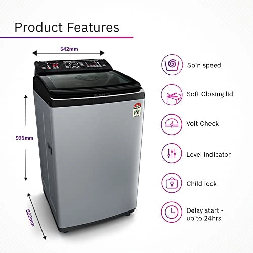Bosch 6.5 Kg 5 Star Inverter Fully Automatic Top Load Washing Machine (WOI653S0IN, Silver, Anti tangle)