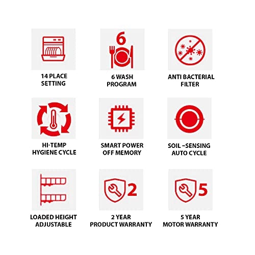 Toshiba 14 Place Settings (DW-14F1IN(S)-2, Silver)