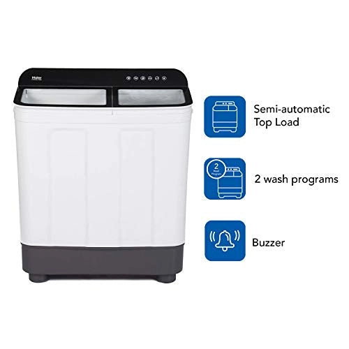 Haier 7 Kg Semi-Automatic Top Loading Washing Machine (HTW70-178BK, Black)