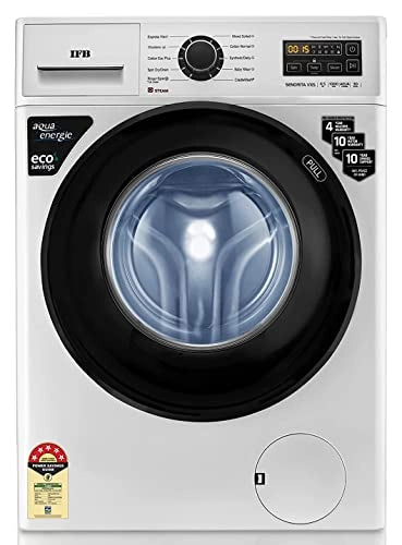IFB 6.5 Kg 5 Star Front Load Washing Machine 2X Power Dual Steam (SENORITA VXS 6510, White & Black, Hard Water Wash)