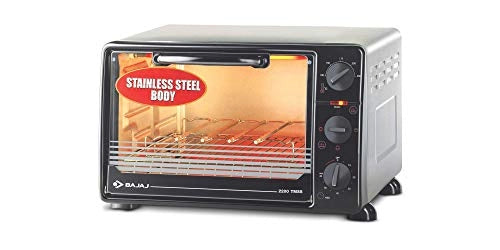 Bajaj 2200 TMSS 22L Oven Toaster Griller (OTG) with Motorised Rotisserie and Stainless Steel Body, Silver