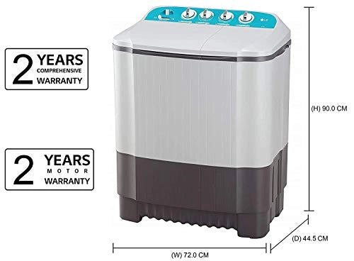 எல்ஜி 6 கிலோ செமி-ஆட்டோமேட்டிக் டாப் லோடிங் வாஷிங் மெஷின் (P6001RG, டார்க் கிரே, ரோலர் ஜெட் பல்சேட்டர்)