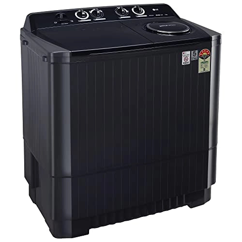 LG 11 கிலோ 5 ஸ்டார் செமி-ஆட்டோமேட்டிக் டாப் லோடிங் வாஷிங் மெஷின் (P1155SKAZ, மிடில் பிளாக், ரோலர் ஜெட் பல்சேட்டர்), பெரியது