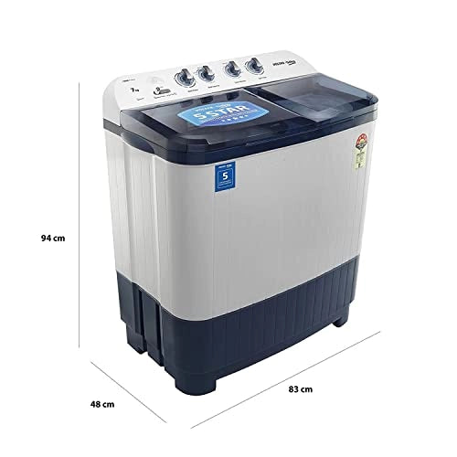 Voltas Beko 7 kg Semi-Automatic Top Loading Washing Machine, Double Waterfall (WTT70DBLT, Sky Blue)