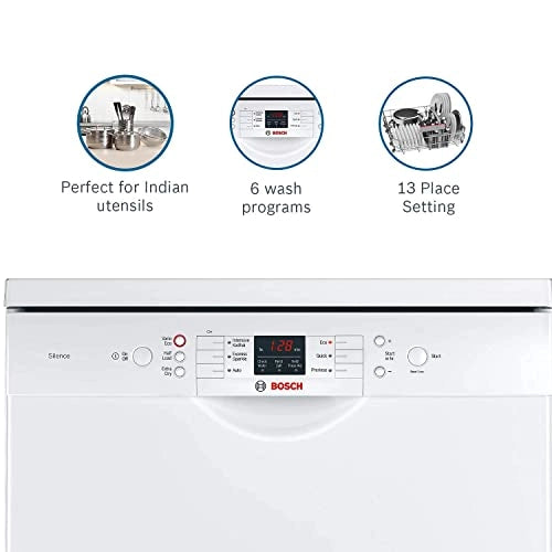 Bosch 13 Place Settings Dishwasher (SMS66GW01I, White)