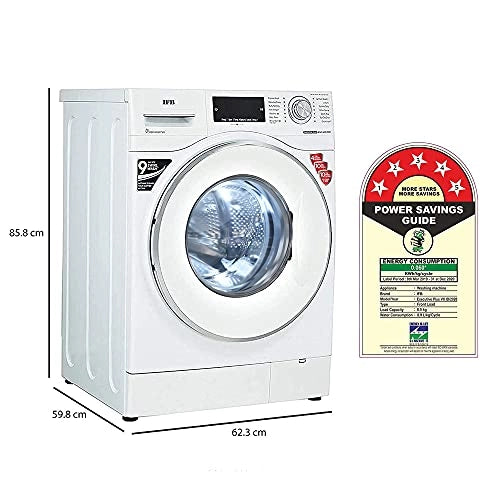 IFB 8.5 kg 5 Star Fully-Automatic Front Loading Washing Machine (EXECUTIVE PLUS VX ID, White, In-Built Heater, 4D Wash technology)