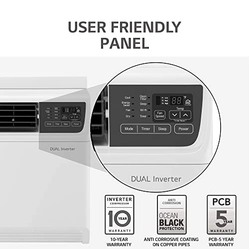 LG 1.0 டன் 5 ஸ்டார் டூயல் இன்வெர்ட்டர் வைஃபை விண்டோ ஏசி (காப்பர், கன்வெர்ட்டிபிள் 4-இன்-1 கூலிங், PW-Q12WUZA, 2022 மாடல், HD ஃபில்டர், வெள்ளை)