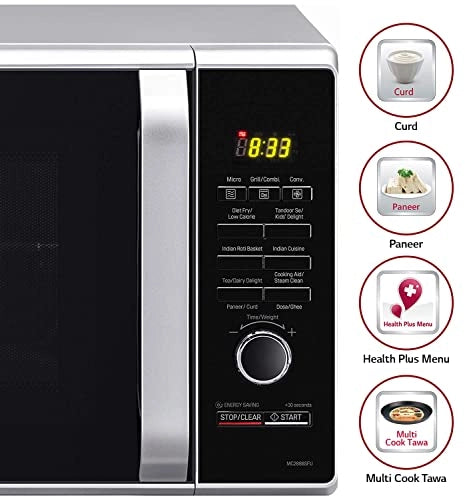 LG 28 L Convection Microwave Oven (MC2886SFU, Silver, Diet Fry, With Starter Kit)