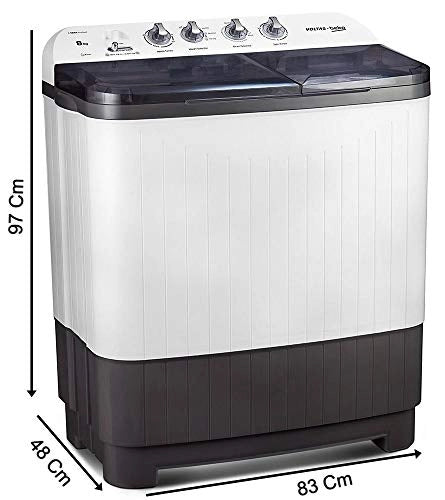 Voltas Beko 8 kg Semi-Automatic Top Loading Washing Machine (WTT80DGRT, Gray) 2020