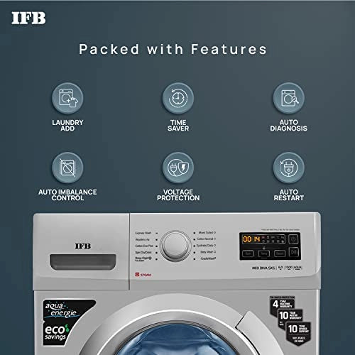 IFB 6 Kg 5 Star Front Load Washing Machine 2X Power Dual Steam (NEO DIVA SXS 6010, Silver, Hard Water Wash)