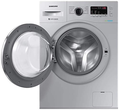 Samsung 6.5 Kg Inverter 5 star Fully-Automatic Front Loading Washing Machine (WW66R22EK0S/TL, Silver Hygiene Steam)