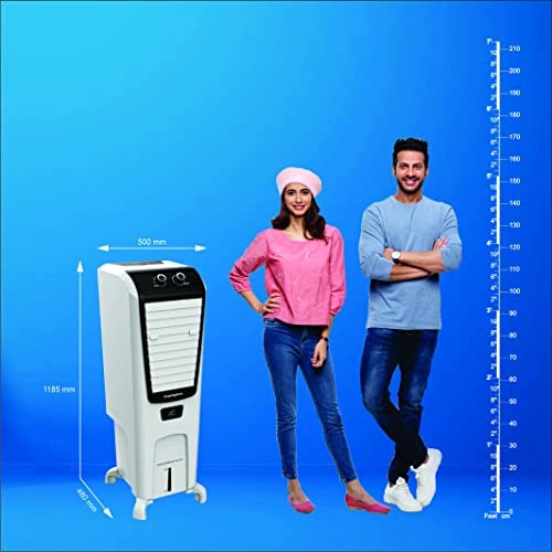 Crompton Cool Breeze TAC Tower Air Cooler- 35L; with Honeycomb pads; White & Black