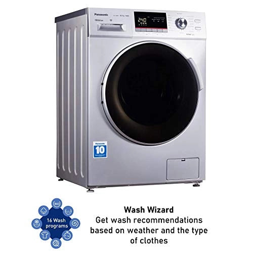 Panasonic 8Kg 5 Star Wifi Inverter Fully-Automatic Front Loading Washing Machine (NA-148MF1L01, Silver,Alexa Compatible)