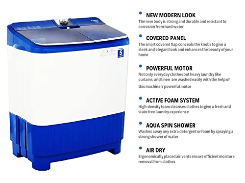 Panasonic 8.0 Kg Semi-Automatic Top Loading Washing Machine (NA-W80B5ARB, Blue)