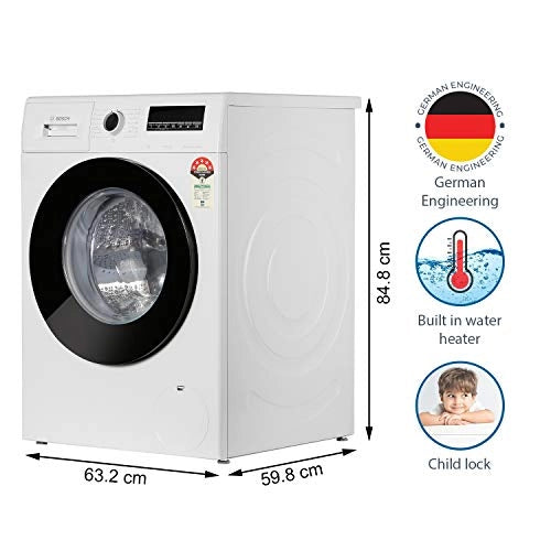 Bosch 8 Kg Inverter Fully-Automatic Front Loading Washing Machine (WAJ24267IN, White)