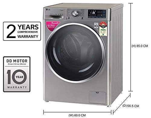 நீராவி &amp; டர்போவாஷ் கொண்ட LG AI டைரக்ட் டிரைவ் வாஷர், FHV1409ZWP, 9.0Kg