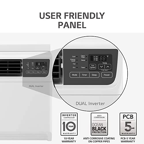 LG 1.5 டன் 4 ஸ்டார் டூயல் இன்வெர்ட்டர் விண்டோ ஏசி (காப்பர், கன்வெர்ட்டிபிள் 4-இன்-1 கூலிங், PW-Q18WUXA, 2022 மாடல், HD ஃபில்டர், வெள்ளை)