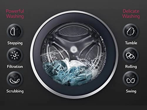 LG 7 Kg 5 Star Inverter Wi-Fi Fully-Automatic Front Loading Washing Machine (FHT1207ZWL, Luxury Silver, Steam)