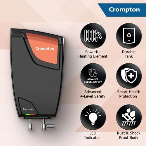 Crompton Gracee 5-L Geyser Instant Water Heater, Wall Mounting