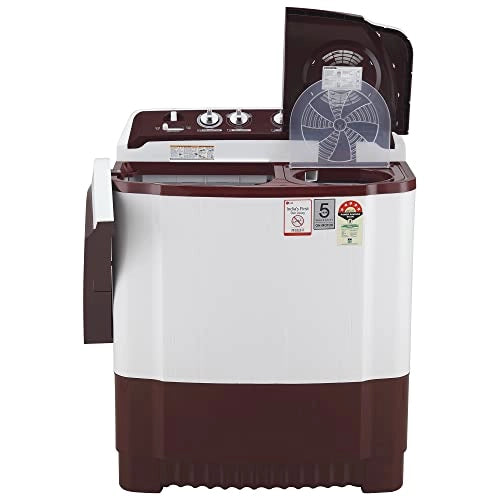 LG 8 Kg 5 Star Semi-Automatic Top Loading Washing Machine (P8030SRAZ, Burgundy, Collar Scrubber)