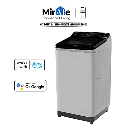 Panasonic 8 Kg Wifi Fully-Automatic Top Loading Smart Washing Machine (NA-F80A10CRB, Grey, Compatible with Alexa)