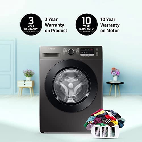 Samsung 8 Kg 5 Star Inverter Fully-Automatic Front Loading Washing Machine (WW80T4040CX1TL, Inox, In-Built Heater)