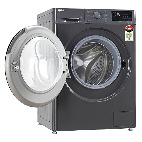 LG 8 Kg 5 Star Inverter Fully-Automatic Front Loading Washing Machine with Heater (FHV1408Z2M, Middle Black,)
