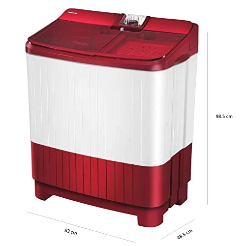Panasonic 8 kg Semi-Automatic Top Loading Washing Machine (NA-W80H5RRB, Shiny red)