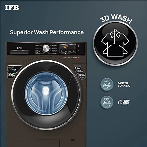 IFB 8kg 5-Star Front Load Washer 2X Power Dual Steam (SENATOR MXS 8012, Mocha, Hard Water Wash)