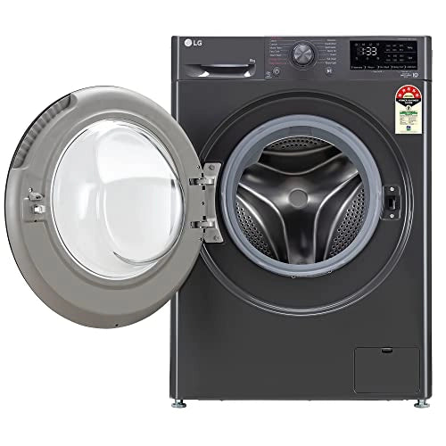 LG 8 Kg 5 Star Inverter Fully-Automatic Front Loading Washing Machine with Heater (FHV1408Z2M, Middle Black,)